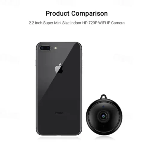 Mini Wireless Camera, HD Indoor Surveillance Monitor, Motion Detection, Night Vision, Wi-Fi Smart Camcorder, Video Recording & Remote Monitoring for Home Security
