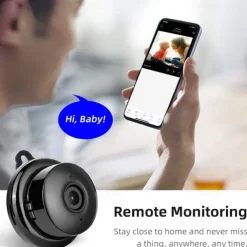 Mini Wireless Camera, HD Indoor Surveillance Monitor, Motion Detection, Night Vision, Wi-Fi Smart Camcorder, Video Recording & Remote Monitoring for Home Security