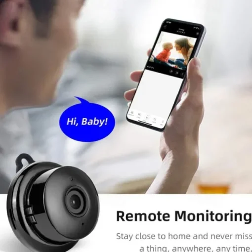 Mini Wireless Camera, HD Indoor Surveillance Monitor, Motion Detection, Night Vision, Wi-Fi Smart Camcorder, Video Recording & Remote Monitoring for Home Security