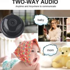 Mini Wireless Camera, HD Indoor Surveillance Monitor, Motion Detection, Night Vision, Wi-Fi Smart Camcorder, Video Recording & Remote Monitoring for Home Security