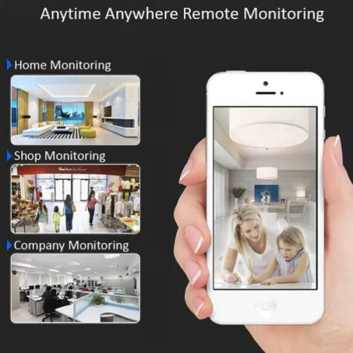Mini Wireless Camera, HD Indoor Surveillance Monitor, Motion Detection, Night Vision, Wi-Fi Smart Camcorder, Video Recording & Remote Monitoring for Home Security