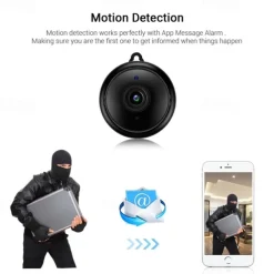 Mini Wireless Camera, HD Indoor Surveillance Monitor, Motion Detection, Night Vision, Wi-Fi Smart Camcorder, Video Recording & Remote Monitoring for Home Security