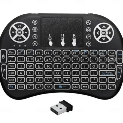 Mini Wireless Keyboard with Multi-touch Touchpad 7 Colors Backlight Wireless Touchable Remote Control for Smart TV Box Desktop Touchpad PC