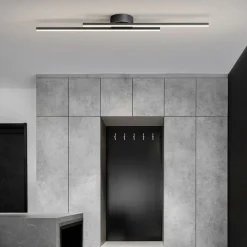 Minimalist Ceiling Light Long Strip Semi Flush Mount Ceiling Lamp, Modern Chandeliers Linear Close-to-Ceiling Lights for Living Room Bedroom Hallway Kitchen ONLY DIMMABLE with REMOTE CONTROL 110-240V