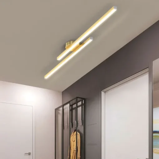 Minimalist Ceiling Light Long Strip Semi Flush Mount Ceiling Lamp, Modern Chandeliers Linear Close-to-Ceiling Lights for Living Room Bedroom Hallway Kitchen ONLY DIMMABLE with REMOTE CONTROL 110-240V