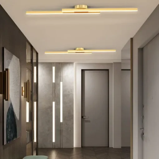 Minimalist Ceiling Light Long Strip Semi Flush Mount Ceiling Lamp, Modern Chandeliers Linear Close-to-Ceiling Lights for Living Room Bedroom Hallway Kitchen ONLY DIMMABLE with REMOTE CONTROL 110-240V