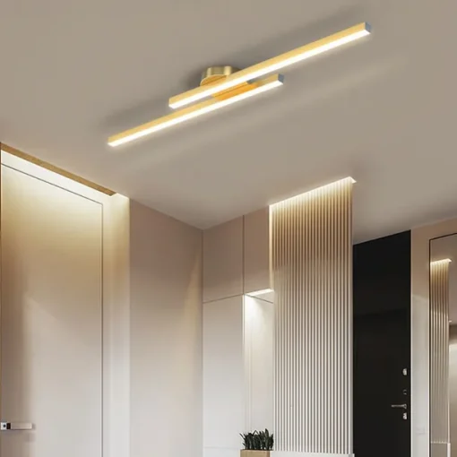 Minimalist Ceiling Light Long Strip Semi Flush Mount Ceiling Lamp, Modern Chandeliers Linear Close-to-Ceiling Lights for Living Room Bedroom Hallway Kitchen ONLY DIMMABLE with REMOTE CONTROL 110-240V