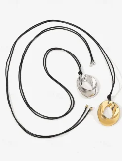 Minimalist Silver Hollow Circle Pendant Necklace & Earrings Set – Modern Geometric Jewelry for Women
