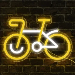 Minimalistic Bicycle Neon Sign, Bike Neon Sign Light 5V USB Powered for Home Décor, Living Room A Cyclist, Home Decoration, Side Table Statue Decor, Bicycle Art Wall Decor