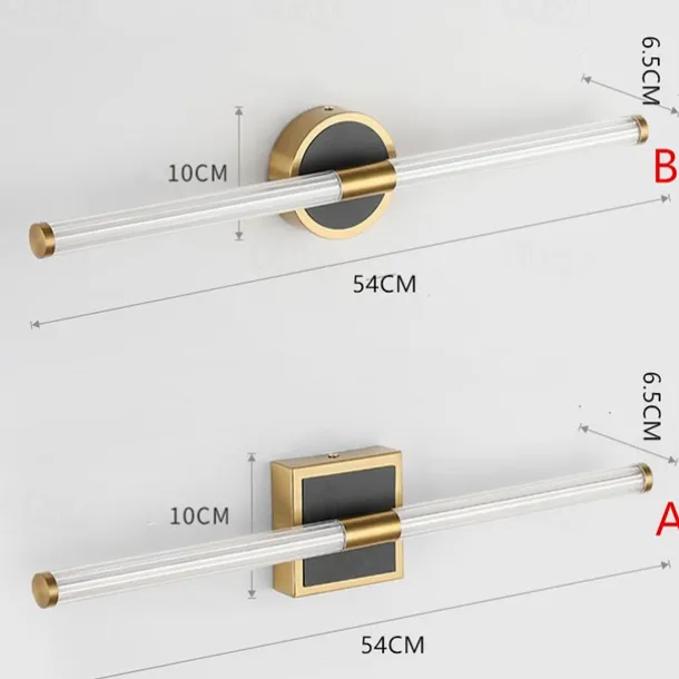 Mirror Front Lamp LED Bathroom Strip Wall Lamp Living Room Stair Aisle Lamp Bronze Tube Bedroom Bedside Lamp