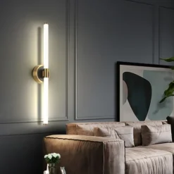 Mirror Front Lamp LED Bathroom Strip Wall Lamp Living Room Stair Aisle Lamp Bronze Tube Bedroom Bedside Lamp