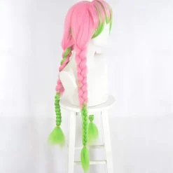 Mitsuri Kanroji Cosplay Demon Slayer Accessories Make Up Adult Kids Cosplay Wig (Kanroji Mitsuri) Yellow Halloween Wigs