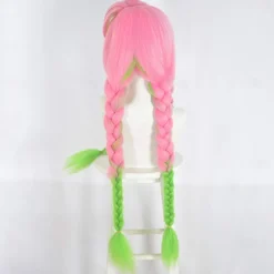 Mitsuri Kanroji Cosplay Demon Slayer Accessories Make Up Adult Kids Cosplay Wig (Kanroji Mitsuri) Yellow Halloween Wigs