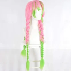 Mitsuri Kanroji Cosplay Demon Slayer Accessories Make Up Adult Kids Cosplay Wig (Kanroji Mitsuri) Yellow Halloween Wigs
