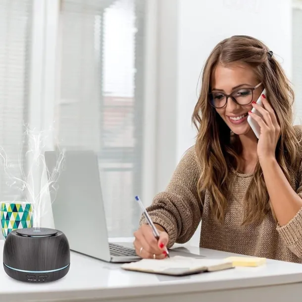 300ML Aroma Essential Oil Diffuser8 Hours Wood Grain Cool Mist Aromatherapy Diffuser with Remote ControlUSB-C Power CableTimer 7 Color Light Changing.Scent Air Humidifier for HomeBedroom