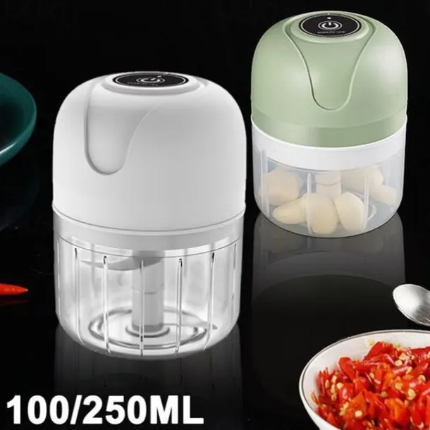 100/250ml Electric Mini USB Garlic Masher Wireless Garlic Grinder Press Mincer Vegetable Chili Meat Grinder Food Chopper Kitchen Tools
