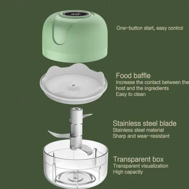 100/250ml Electric Mini USB Garlic Masher Wireless Garlic Grinder Press Mincer Vegetable Chili Meat Grinder Food Chopper Kitchen Tools