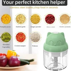 100/250ml Mini Electric Garlic Masher Press Mincer Portable Wireless Grinder Machine Food Chopper Kitchen Tools