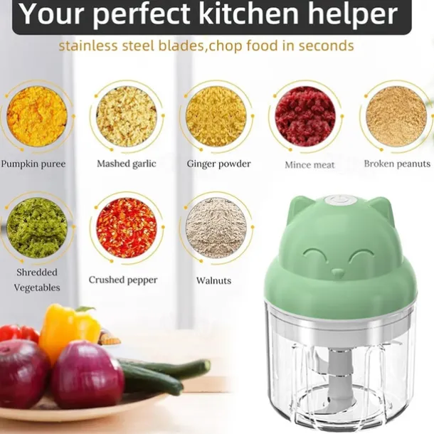 100/250ml Mini Electric Garlic Masher Press Mincer Portable Wireless Grinder Machine Food Chopper Kitchen Tools