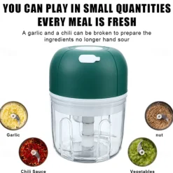 250mL USB Charging Mini Electric Garlic Chopper Ginger Masher Machine Chili Vegetable Crusher Kitchen Tools