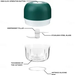 250mL USB Charging Mini Electric Garlic Chopper Ginger Masher Machine Chili Vegetable Crusher Kitchen Tools