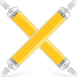 78mm R7S LED Bulbs 5/10W 50W/70W Halogen Enquivalent Double Ended J Base 360Beam Angle 220V Dimmable 3000K Warm White/6000W White for Landscape Light (2Pcs)