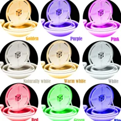 2M-30M COB LED Strip Light Plug in Flexible 220V Waterproof IP67 High Voltage Led Strip Multiple Colors 240LEDs/M Waterproof Led Light Strips for Bedroom Living Room Kitchen Furniture
