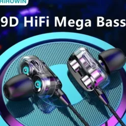 3.5mm 9D HiFi Wired Headphones With Bass Earbuds Stereo Earphones Music Headphones Sport Earphones Gaming Headset With Mic