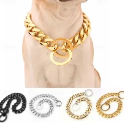 15mm Ebay Titanium Steel Stainless Steel Golden Pitbull Pet Large Dog Chain Pet Chain Collar