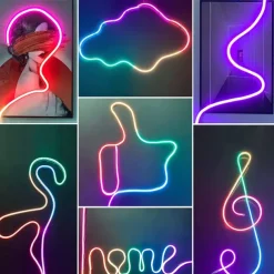 3M/5M RGBIC Strip Lights Neon Light with WIFI Neon Rope Light DIY Light Bar APP Control Music Sync TV Backlight Game Living Room Bedroom Decoration