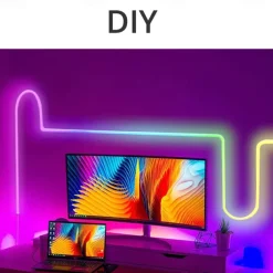 3M/5M RGBIC Strip Lights Neon Light with WIFI Neon Rope Light DIY Light Bar APP Control Music Sync TV Backlight Game Living Room Bedroom Decoration