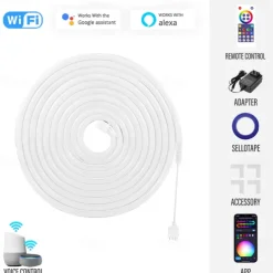 3M/5M RGBIC Strip Lights Neon Light with WIFI Neon Rope Light DIY Light Bar APP Control Music Sync TV Backlight Game Living Room Bedroom Decoration