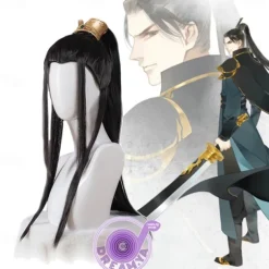 Mo Dao Zu Shi Cosplay Wig Only Grandmaster of Demonic Cultivation Lan Wangji Wei Wuxian Black Long Synthetic Hair Halloween Wigs