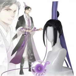 Mo Dao Zu Shi Cosplay Wig Only Grandmaster of Demonic Cultivation Lan Wangji Wei Wuxian Black Long Synthetic Hair Halloween Wigs