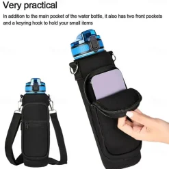Mobile phone Bag Water Bottle Carrier Bag With Zipper Bag Compatible With 32oz Tumbler With Handle Gradient Color Water Bottle Holder For running hiking cycling and other outdoor activities