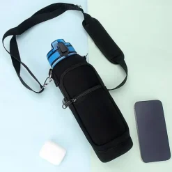 Mobile phone Bag Water Bottle Carrier Bag With Zipper Bag Compatible With 32oz Tumbler With Handle Gradient Color Water Bottle Holder For running hiking cycling and other outdoor activities