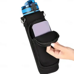 Mobile phone Bag Water Bottle Carrier Bag With Zipper Bag Compatible With 32oz Tumbler With Handle Gradient Color Water Bottle Holder For running hiking cycling and other outdoor activities