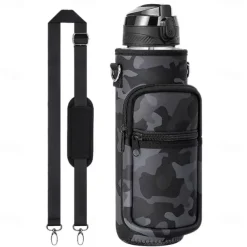 Mobile phone Bag Water Bottle Carrier Bag With Zipper Bag Compatible With 32oz Tumbler With Handle Gradient Color Water Bottle Holder For running hiking cycling and other outdoor activities