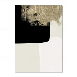 Modern Abstract Beige Black Gold Minimalist Posters Wall Art Canvas Paintings Print Picture Living Room Interior Home Decoration
