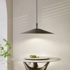Modern Black Pendant Light LED Light Hanging Lamp Fixtures Dome Metal Lampshade Warm White Light Color 48cm 110-240V
