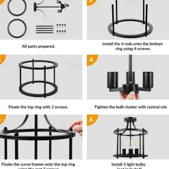 Modern Black Semi Flush Ceiling Light Fixture, 3 Light Traditional Pendant Light, Rustic Ceiling Light for Bedroom Living Room Dining Hall Hallway Kitchen 110-240V