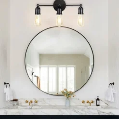 Modern Black Vanity Lighting Set 3-Light Bathroom Wall Sconces for Mirror Kitchen Bedroom & Living Room Wall Light Fixture