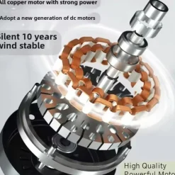 Modern 3-blade LED ceiling fan light ABS bladeless DC motor frequency conversion iron remote control 110V-220V