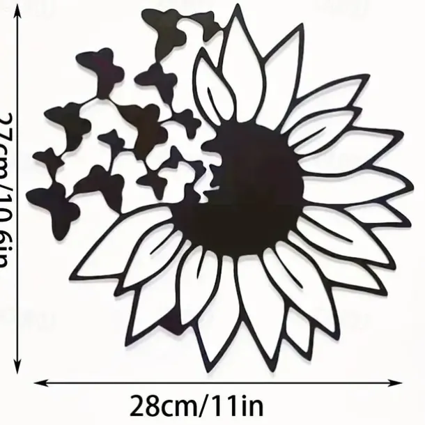 Modern Butterfly Sunflower Metal Wall Decor Tree of Life Metal Wall Art Bird Ornament Home Bedroom Living Room Window Decoration