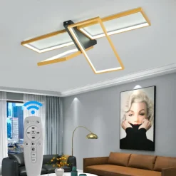 Modern Ceiling Light LED Dimmable Stereo 2 Head 4 Head Square Ceiling Light with Remote Contr Living Rooms Dining Rooms AC110V AC220V