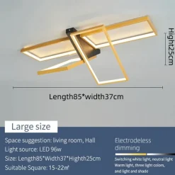 Modern Ceiling Light LED Dimmable Stereo 2 Head 4 Head Square Ceiling Light with Remote Contr Living Rooms Dining Rooms AC110V AC220V
