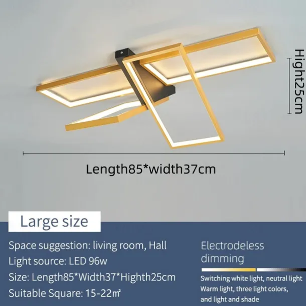 Modern Ceiling Light LED Dimmable Stereo 2 Head 4 Head Square Ceiling Light with Remote Contr Living Rooms Dining Rooms AC110V AC220V