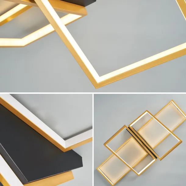 Modern Ceiling Light LED Dimmable Stereo 2 Head 4 Head Square Ceiling Light with Remote Contr Living Rooms Dining Rooms AC110V AC220V