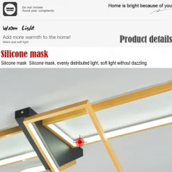 Modern Ceiling Light LED Dimmable Stereo 2 Head 4 Head Square Ceiling Light with Remote Contr Living Rooms Dining Rooms AC110V AC220V