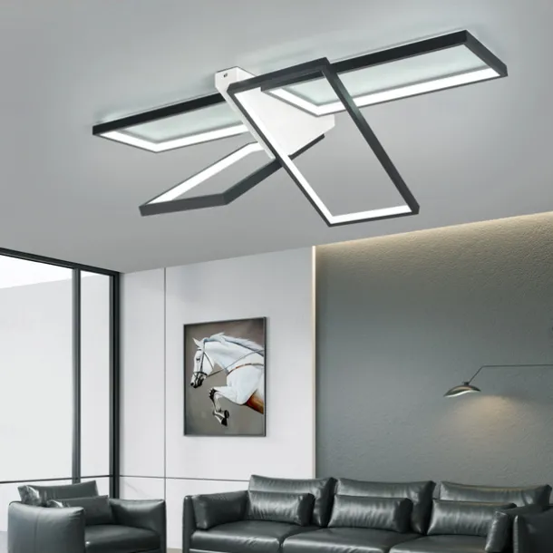 Modern Ceiling Light LED Dimmable Stereo 2 Head 4 Head Square Ceiling Light with Remote Contr Living Rooms Dining Rooms AC110V AC220V